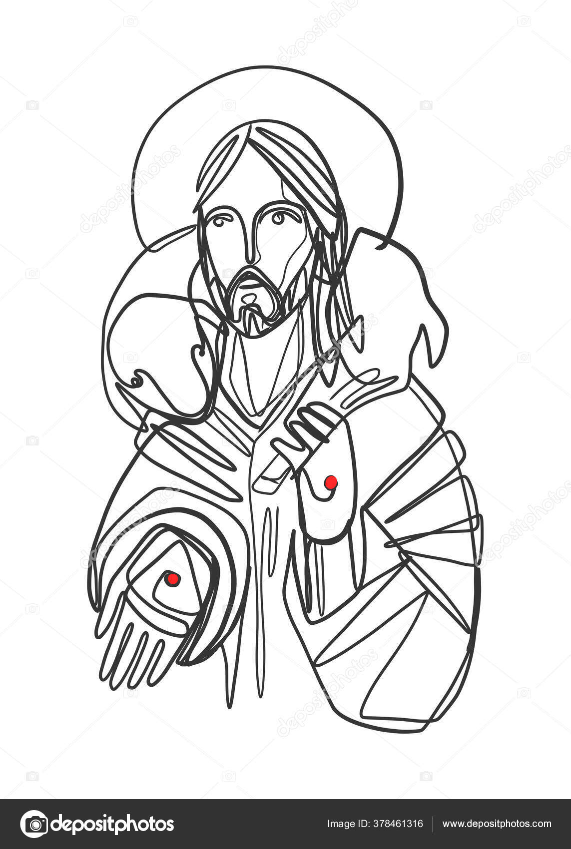 Ilustração Vetorial Desenho Jesus Cristo Bom Pastor imagem vetorial de  bernardojbp© 243835602