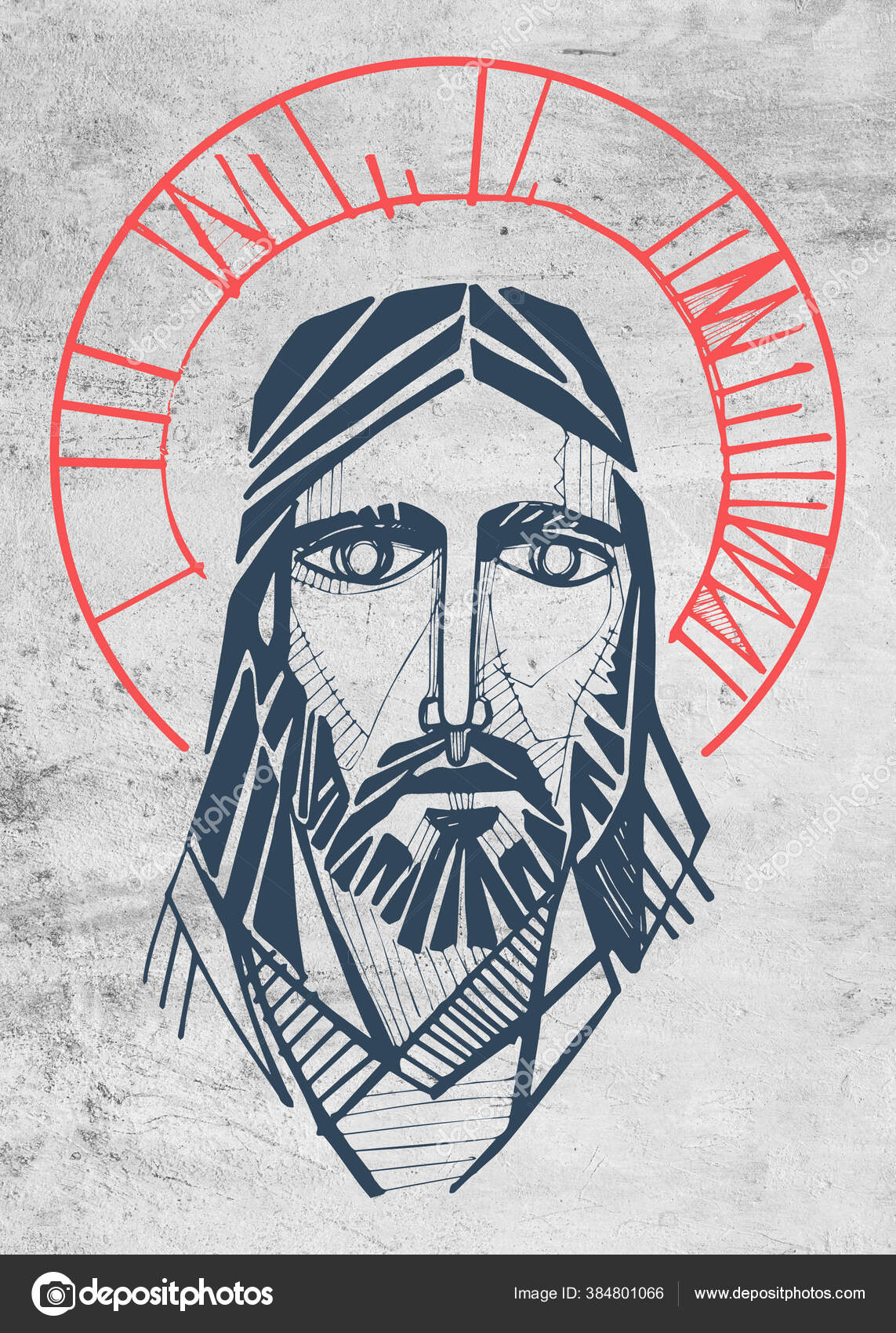 Illustration Dessinée Main Dessin Artistique Jésus Christ Face — Photo de  stock par ©bernardojbp - 384801066, image size:1143x1700