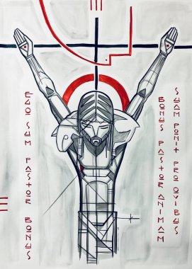 İsa Mesih 'in çarmıhtaki resmi ya da çizimi ve Latince' de 