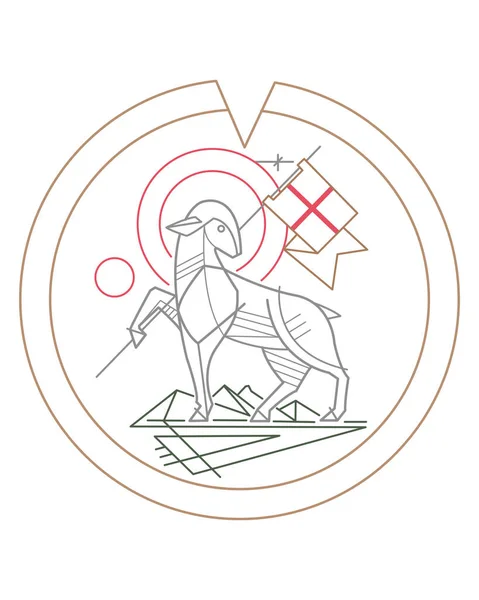 Ilustrație Vectorială Trasă Mână Sau Desen Simbolului Lui Isus Hristos — Vector de stoc