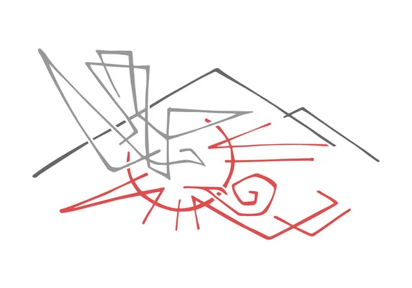 Ilustrație Vectorială Trasă Mână Sau Desen Unui Porumbel Religios Simbol — Vector de stoc