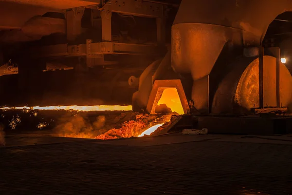 Smält Järn Stål Fabrik — Stockfoto