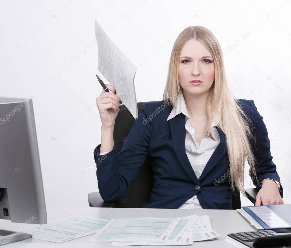 Young business woman is over strained