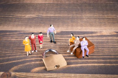 kilit, illüstrasyon genel veri koruma Yönetmeliği ve kapalı erişim için insan figürleri