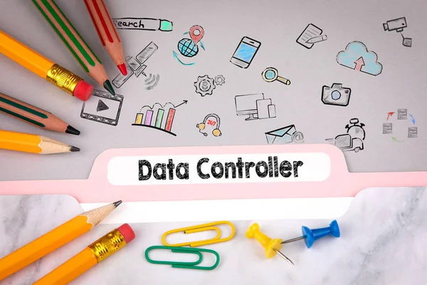 Data Controller concept, illustration och ikoner — Stockfoto