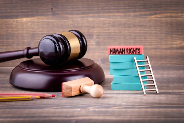 Lidská Práva Soudní Právní Pojem Barevné Dřevěné Kostky — Stock fotografie