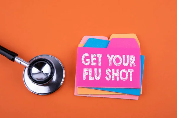 Obter a sua gripe tiro, conceito de saúde — Fotografia de Stock