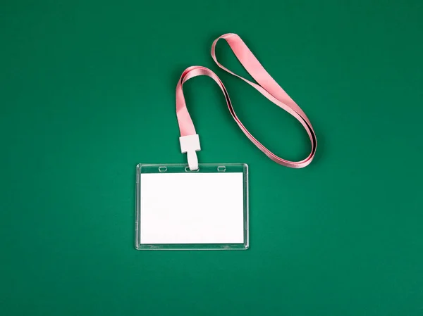 empty staff identity mockup with pink lanyard