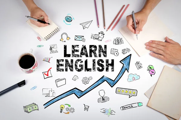 Aprenda Inglês Concept. Educação e oportunidades de carreira — Fotografia de Stock