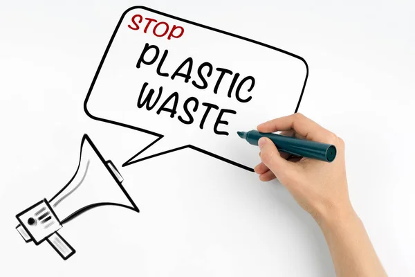 Stoppen met plastic afval concept — Stockfoto