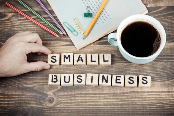 Small Business. Litery na biurko — Zdjęcie stockowe