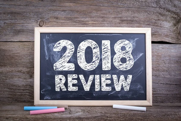 2018 review concept. Chalk board Background — Stock Photo, Image