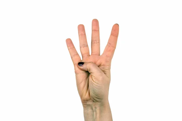 Four finger on white background — Stock Photo, Image