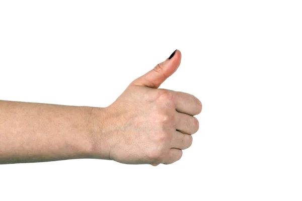 Closeup. woman showing thumbs up — Stock Photo, Image