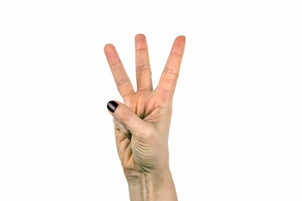 Three finger on white background — Stock Photo, Image