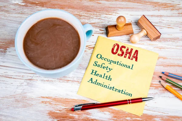 OSHA Conceito de Administração da Segurança e Saúde no Trabalho — Fotografia de Stock