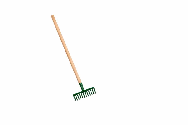 Small gardening rake isolated on white — Stock Photo, Image