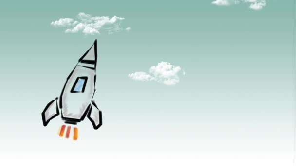 火箭发射, 飞船。市场上的商业产品概念 — 图库视频影像