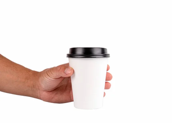 Coffee cup with copy space on white background — Stock Photo, Image