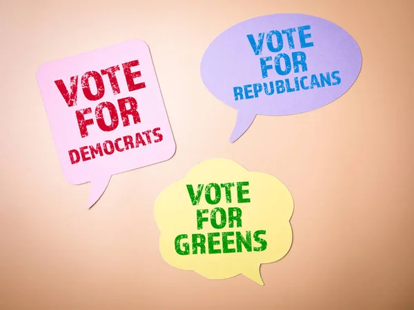 Demokratlar, cumhuriyetçiler veya yeşiller için oy — Stok fotoğraf