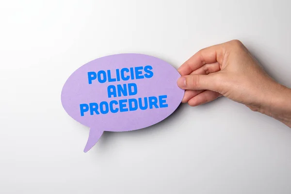 Policies and Procedure concept. Speech bubble