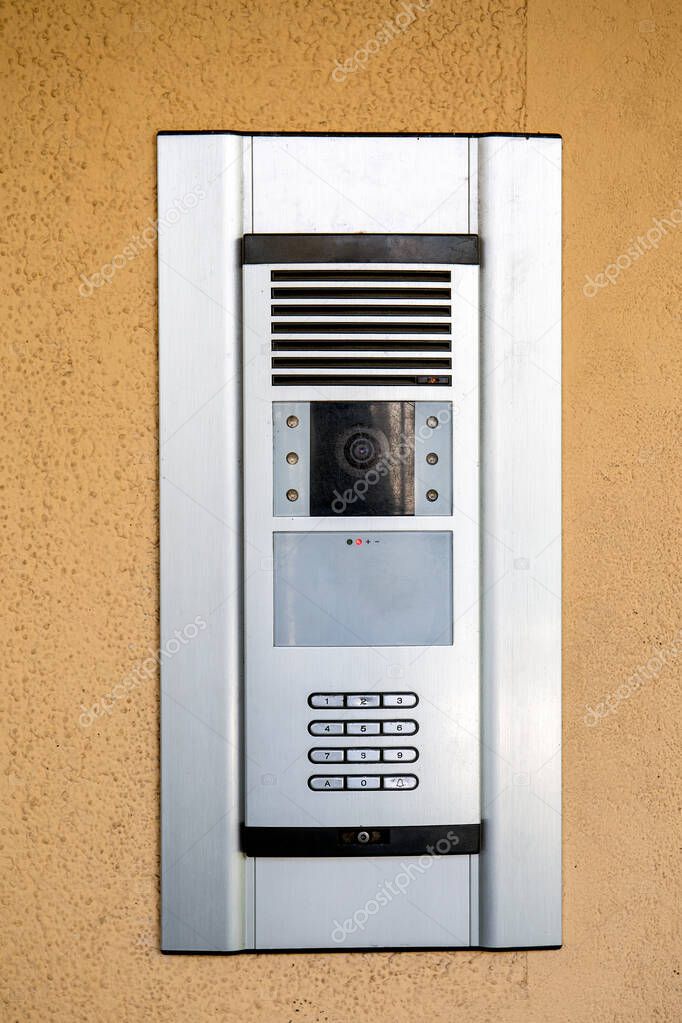 Modern apartment house call button and entrance control panel