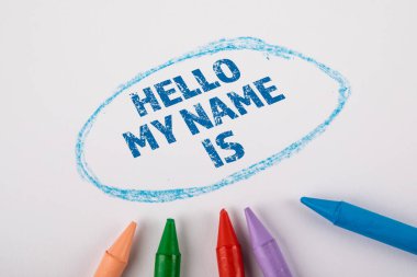 - Merhaba, benim adım... Beyaz bir sayfada metin