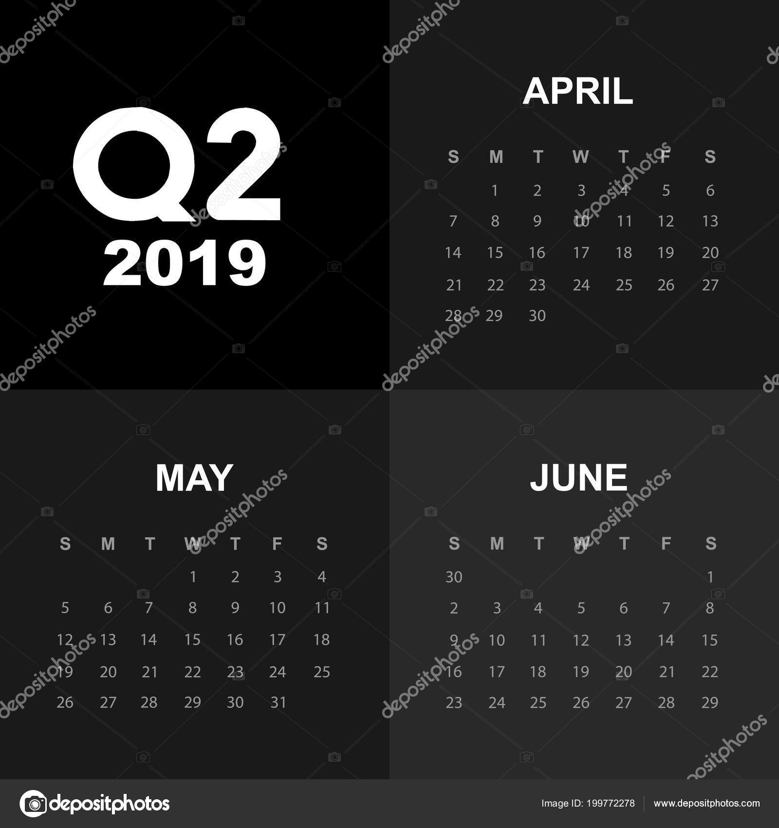 Second quarter of calendar 2019 — Stock Vector © esbeauda 199772278