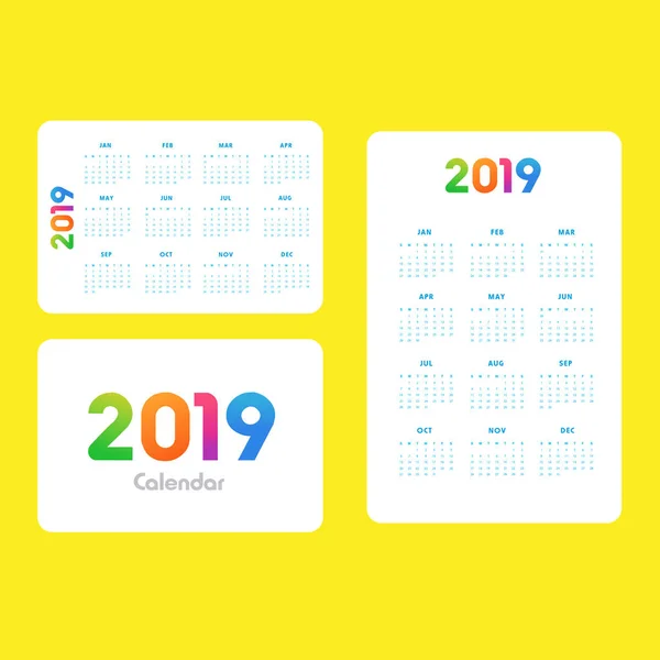 Plantilla de calendario para 2019 — Vector de stock