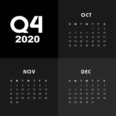 Takvimin dördüncü çeyreği 2020