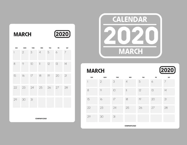 Αφηρημένο και σύγχρονο ημερολόγιο του 2020 — Διανυσματικό Αρχείο