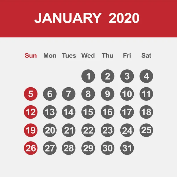 Αφηρημένο και σύγχρονο ημερολόγιο του 2020 — Διανυσματικό Αρχείο