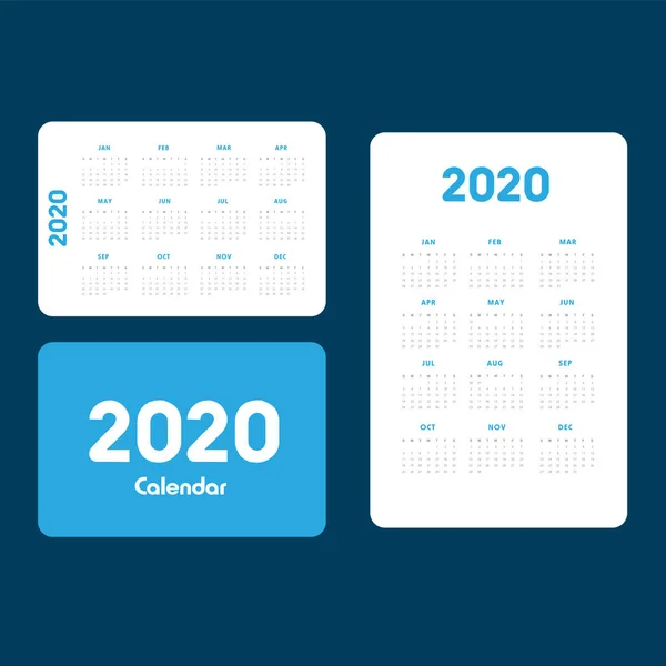 Abstrakcyjny i nowoczesny kalendarz 2020 — Wektor stockowy