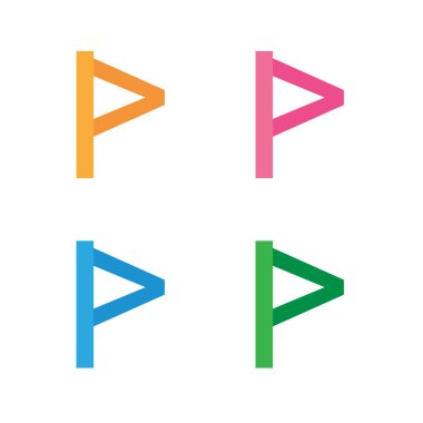 P harfi logo simgesi tasarımı