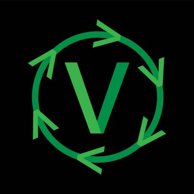 V harfi logo simgesi tasarımı