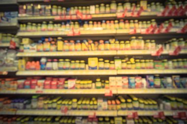 Vintage bulanık görüntü vitamini deposu raflar, vitaminler, takviyeleri, Doğal Telafiler, fonksiyonel gıda, yaşam destek, bitki büyük varyasyon. Tıbbi malzemeye ürünün arka plan