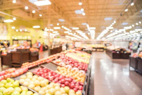 Soyut organik taze üretir bulanıklık, meyve ve sebze raflarda Humble, Texas, bizi saklamak. Bulanık süper market, bakkal alışveriş, bokeh açık renkli müşteriler ile. Sağlıklı kavramı.