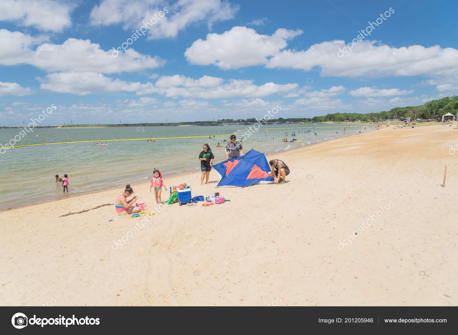 Texas Usa June 2018 Beautiful White Sand Beach Waterfront Lynn Stock