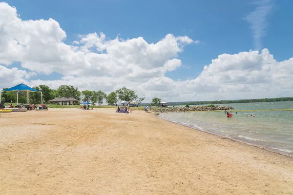 Texas Usa Giugno 2018 Bella Spiaggia Sabbia Bianca Sul Lungomare — Foto Stock