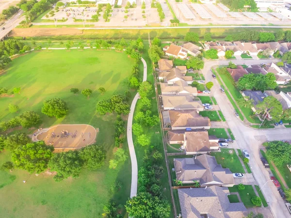 Vue Aérienne Grande Aire Jeux Près Quartier Résidentiel Harwin Park — Photo