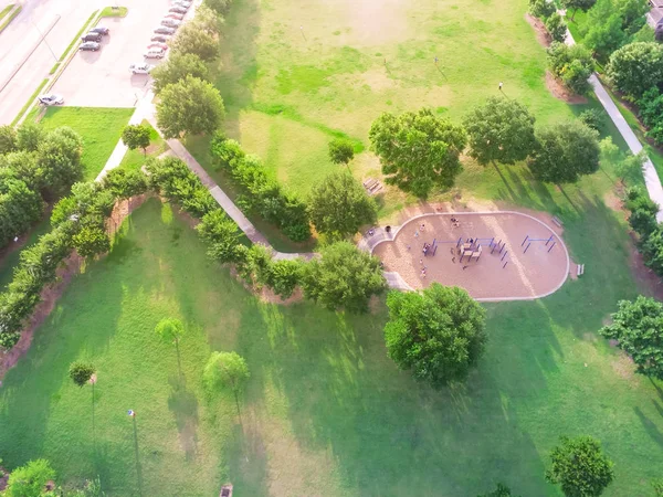 Aerial View Kids Playground Parking Lot Harwin Park Houston Texas — Stock Photo, Image