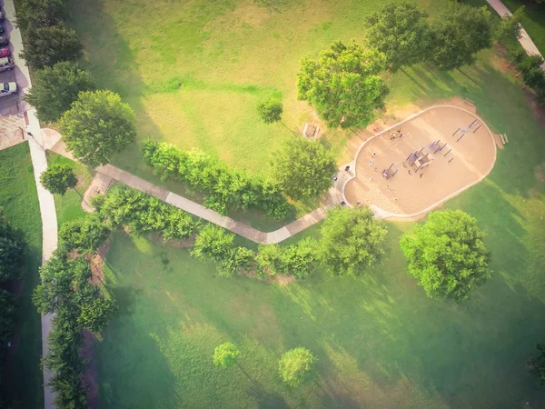 Letecký Pohled Dětské Hřiště Parkoviště Harwin Parku Houstonu Texas Pohled — Stock fotografie