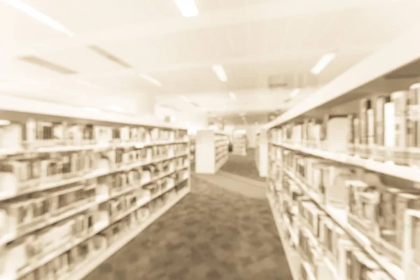 Homályos Absztrakt Háttér Modern Nyilvános Ázsiai Könyvtár Belső Könyvespolc Folyosón — Stock Fotó