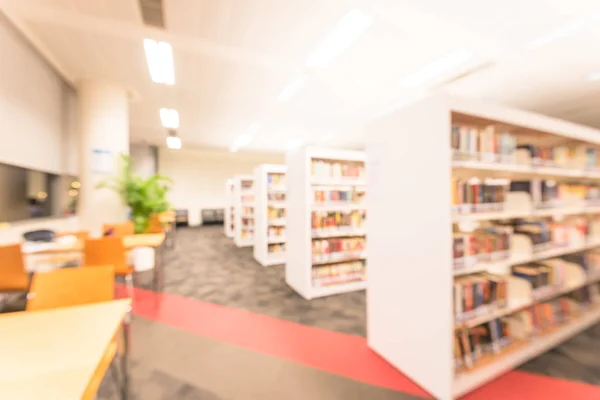 Fondo Abstracto Borroso Del Interior Biblioteca Pública Con Pasillo Estantería —  Fotos de Stock