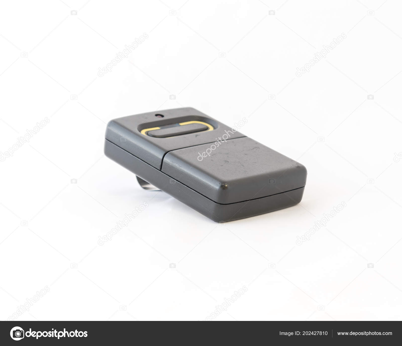 Close Studio Shot Garage Remote Controller Visor Clip Isolated