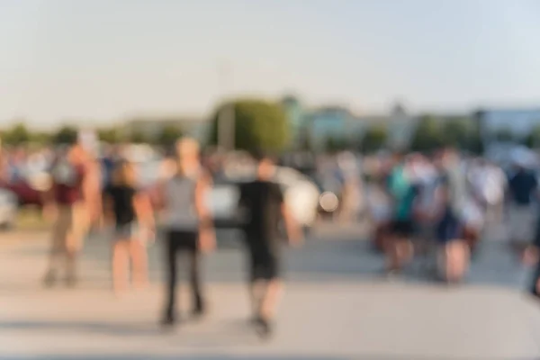 Wazig Beweging Diverse Groep Van Mensen Het Bijwonen Van Lokale — Stockfoto