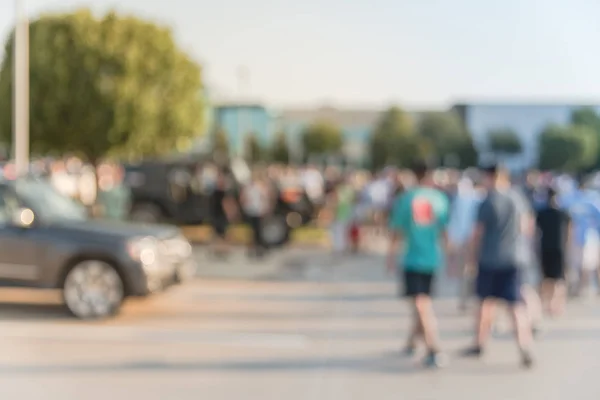 Wazig Beweging Diverse Groep Van Mensen Het Bijwonen Van Lokale — Stockfoto