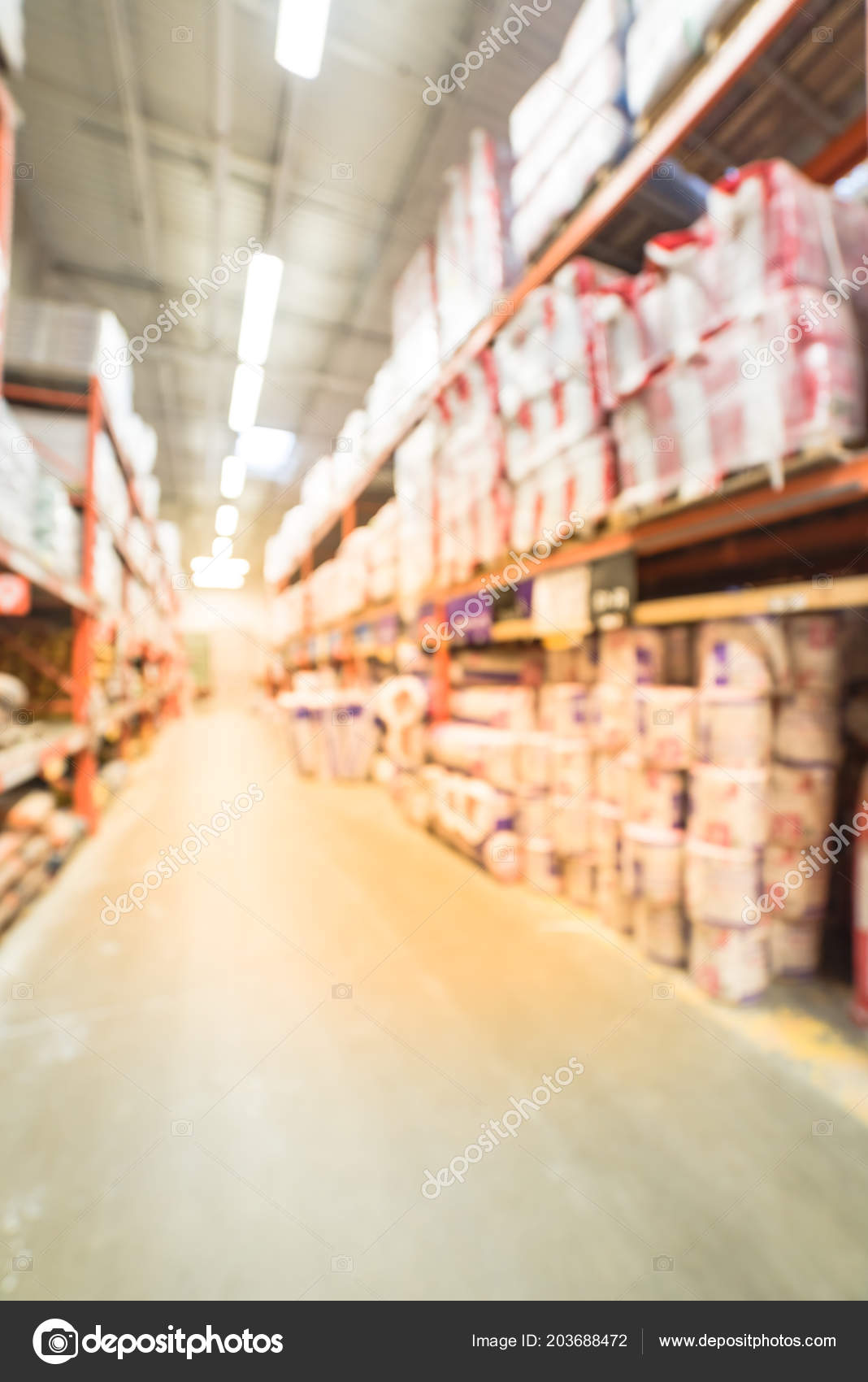 Blurred Large Hardware Store Defocused Interior Home
