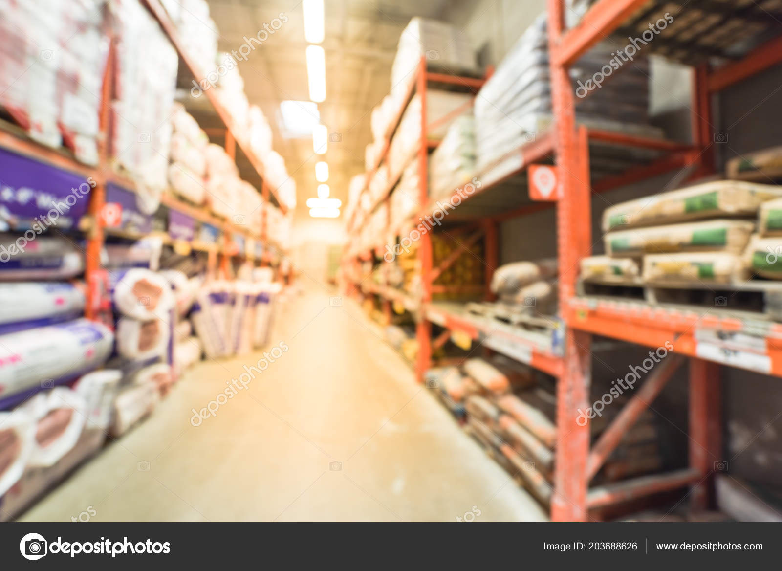 Blurred Large Hardware Store Defocused Interior Home