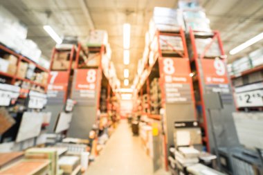 Araçlar ve donanım mağaza w, malzeme döşeme bulanık raflar